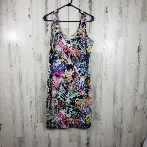 3/$15 full circle trends colorful graphic design summer dress women's size XL - Picture 1 of 10